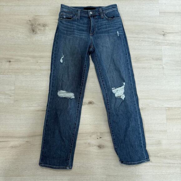 Joe's Jeans The Niki Boyfriend Mid Rise Jeans Distressed Blue Benezette Wash 25 - Picture 2 of 9